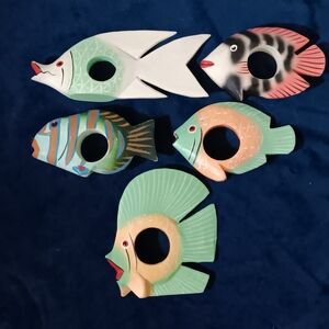 Hand Carved Fish Napkin Rings